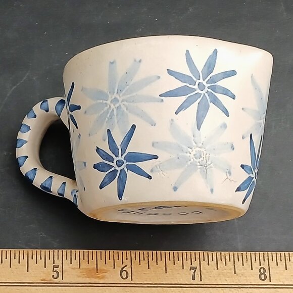 VTG Dorchester Pottery Sugar Bowl and Creamer Blue Stars Signed C.A.H. Set of 2 - Picture 12 of 12